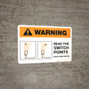 Warning: Intersection W/RR on Left or Right ANSI Landscape - Wall Sign
