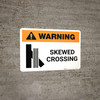 Warning: Skewed Crossing with Icon 1 ANSI Landscape - Wall Sign