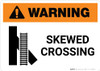 Warning: Skewed Crossing with Icon 1 ANSI Landscape - Wall Sign