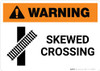 Warning: Skewed Crossing with Icon 2 ANSI Landscape - Wall Sign