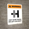 Warning: HWY W/RR Track on Left or Right ANSI Portrait - Wall Sign