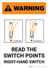Warning: Intersection W/RR on Left or Right ANSI Portrait - Wall Sign