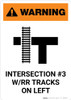 Warning: Intersection #3 W/RR Track on Left ANSI Portrait - Wall Sign
