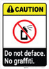 Caution: Do Not Deface - No Graffiti ANSI Portrait