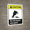 Caution: Do Not Touch Wet Paint with Icon ANSI Portrait