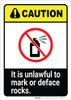 Caution: It is Unlawful to Mark or Deface Rocks ANSI Portrait