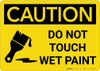 Caution: Do Not Touch Wet Paint with Icon Landscape Caution: Do Not Touch Wet Paint with Icon Landscape