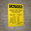 Caution: Boom-Type Lifting or Hoisting Equipment Clearances Portrait Caution: Boom-Type Lifting or Hoisting Equipment Clearances Portrait