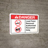Danger: Lead Paint Removal Authorized Personnel Only ANSI Landscape