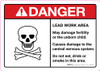 Danger: Lead Work Area May Damage Fertility or Cause Nerve Damage ANSI Landscape