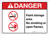 Danger: Paint Storage Area - No Smoking or Open Flames ANSI Landscape