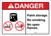 Danger: Paint Storage - No Smoking/No Open Flames ANSI Landscape