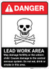 Danger: Lead Work Area May Damage Fertility or Cause Nerve Damage ANSI Portrait