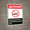 Danger: Painting Operations - Authorized Personnel Only ANSI Portrait