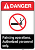 Danger: Painting Operations - Authorized Personnel Only ANSI Portrait