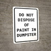 Do Not Dispose Of Paint In Dumpster Portrait