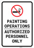 Painting Operations - Authorized Personnel Only with No Smoking Icon Portrait