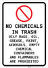 No Chemicals or Flammable Materials in Trash Portrait