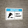 Notice: Wet Paint with Icon ANSI Landscape Notice: Wet Paint with Icon ANSI Landscape