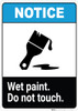 Notice: Wet Paint - Do Not Touch with Icon ANSI Portrait
