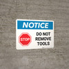 Notice: Stop: Do Not Remove Tools Landscape Notice: Stop: Do Not Remove Tools Landscape