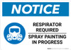 Notice: Respirator Required - Spray Painting in Progress with Icon Landscape