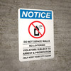 Notice: Do Not Deface Walls - No Loitering Portrait Notice: Do Not Deface Walls - No Loitering Portrait