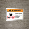 Warning: Paint Storage - No Smoking/Open Flames ANSI Landscape Warning: Paint Storage - No Smoking/Open Flames ANSI Landscape