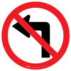 No Left Turn Sign Floor Sign