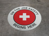 On the Job Safety Begins Here - Floor Sign On the Job Safety Begins Here - Floor Sign