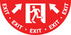 Exit Man Icon with Arrow - Full Swing Door Sign Exit Man Icon with Arrow - Full Swing Door Sign