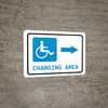 ADA Accessible Changing Area Right Arrow with Icon Landscape - Wall Sign ADA Accessible Changing Area Right Arrow with Icon Landscape - Wall Sign