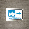 Anesthesia Right Arrow with Icon Landscape - Wall Sign Anesthesia Right Arrow with Icon Landscape - Wall Sign