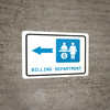 Billing Department Left Arrow with Icon Landscape - Wall Sign