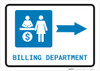 Billing Department Right Arrow with Icon Landscape - Wall Sign