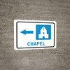 Chapel Left Arrow with Icon Landscape - Wall Sign