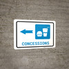 Concessions Left Arrow with Icon Landscape - Wall Sign