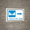 Consulting Room Right Arrow with Icon Landscape - Wall Sign