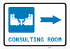 Consulting Room Right Arrow with Icon Landscape - Wall Sign