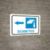 Diabetes Left Arrow with Icon Landscape - Wall Sign