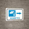 Diabetes Right Arrow with Icon Landscape - Wall Sign