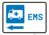 Emergency Left Arrow with First Aid Symbol Landscape - Wall Sign Emergency Left Arrow with First Aid Symbol Landscape - Wall Sign