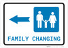 Family Changing Left Arrow with Icon Landscape - Wall Sign