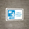 Family Practice Clinic Left Arrow with Icon Landscape - Wall Sign