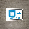 Gift Shop Right Arrow with Icon Landscape - Wall Sign