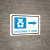 Children's Room Right Arrow with Icon Landscape - Wall Sign