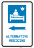 Alternative Medicine Left Arrow with Icon Portrait - Wall Sign