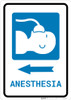 Anesthesia Left Arrow with Icon Portrait - Wall Sign