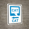 CAT Left Arrow with Icon Portrait - Wall Sign