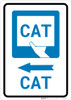 CAT Left Arrow with Icon Portrait - Wall Sign